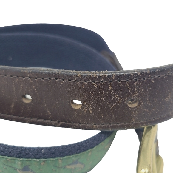 Vineyard Vines | Marlin Swordfish Fabric & Leather Ends Surcingle Belt (Size 32) - Picture 11 of 13